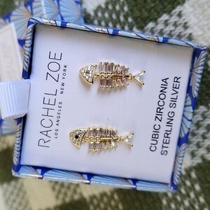 Rachel Zoe Fishbone Stud Earrings BNIB